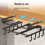 Kitchen Punch-free Storage Rack Double-layer Chopping Board Rack