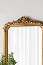 23.5x37.5' Decorative Arched Wall Mirror With Ornate Gold Crest Design