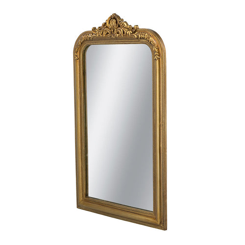 23.5x37.5' Decorative Arched Wall Mirror With Ornate Gold Crest Design